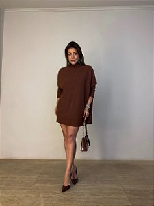 Maxi Tricot Modal Vallena Marrom