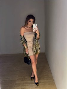 Vestido Curto Alcinha Vallena Bege