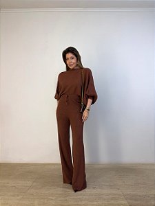 Conjunto Tricot Modal Marrom
