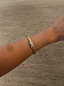 Bracelete Dourado Com Prata