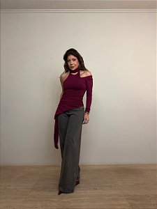 Calça Jeans Wide Leg Dirty Wash Leonor