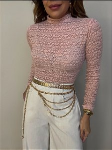 Body Renda Positano Rosa Claro
