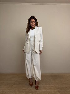 Maxi Blazer Linho Venettia Bege Cru