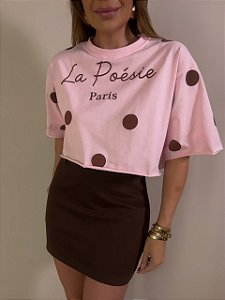 T-shirt Poá Eleonora Rosa Danone