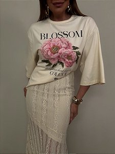 Maxi T-shirt Colcci Bege Creme