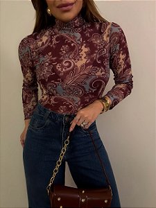 Blusa Tule Estampada Valmont