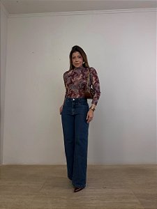 Calça Reta Jeans Escuro Donatella