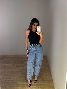 Calça Barrel Jeans Junia