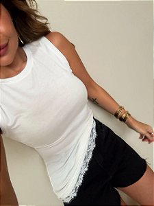Blusa Detalhe Renda Giorgia Off White