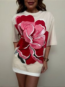 Maxi T-shirt Colcci Estampada Flor
