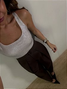 Regata Cravejada Brilhos Ludovica Bege