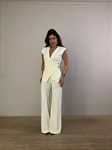 Conjunto Texturizado Amalfi Bege Creme