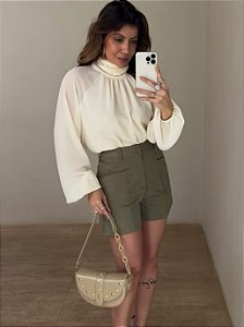 Bolsa Courino Meia-Lua Bege