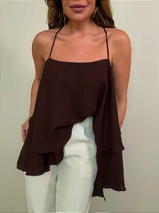 Blusa Alcinha Lorenza Marrom
