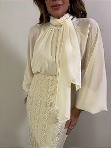 Camisa Ampla Luna Bege Creme