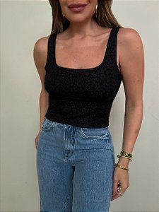 Cropped Texturizado Luna Preto