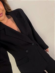 Maxi Blazer Alfaiataria Ginevra Preto