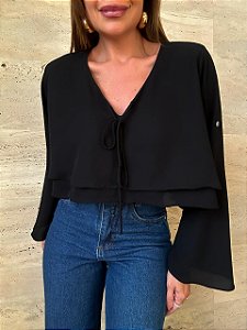 Bata Cropped Talia Preta