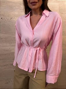 Camisa Fios Lurex Solenna Rosa