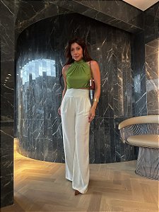 Calça Alfaiataria Jade Bege Cru