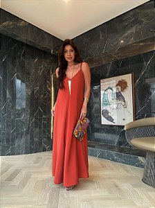 Vestido Midi Alongado Louise Terracota