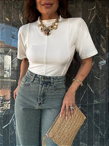 T-shirt Cropped Zoe Off White