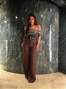 Calça Alfaiataria Martina Marrom