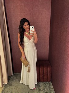 Vestido Longo Odette Bege Claro
