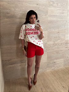 Short Alfaiataria Ginevra Vermelho