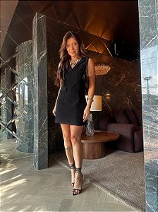 Vestido Curto Alfaiataria Amalfi Preto