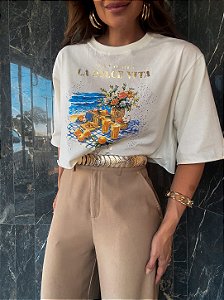 T-shirt Cropped Amalfi Off White