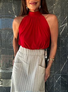 Cropped Gola Alta Jade Vermelho