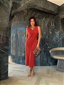 Vestido Midi Olívia Terracota