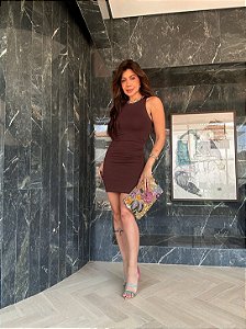 Vestido Curto Monetti Marrom