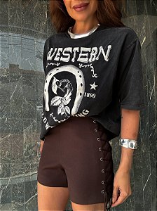 Maxi T-shirt Marie Preto Estonado