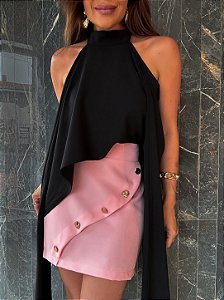 Blusa Assimétrica Elise Preta