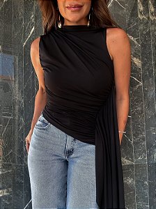 Blusa Drapeada Charlotte Preta