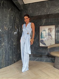 Conjunto Cetim Olívia Azul