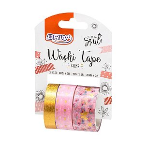 WASHI TAPE BLISTER SHINE ROSA C/3 ROLOS