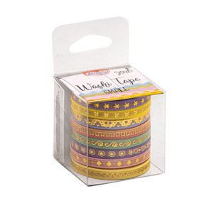 WASHI TAPE C/8 SMALL HOT STAMPING BRW