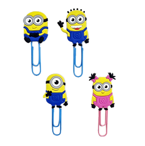 CARTELA C/4 CLIPS C/ APLIQUE EMBORRACHADO - MINIONS