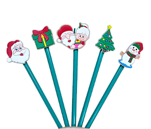 KIT C/12 LÁPIS C/ APLIQUE - NATAL