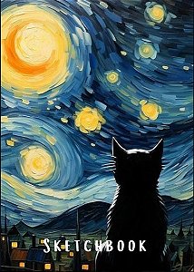 SKETCHBOOK - CADERNO DE DESENHO ESTILO VAN GOGH CAPA DURA PREMIUM