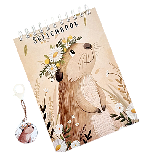SKETCHBOOK C/ CHAVEIRO - CADERNO DE DESENHO CAPA DURA PREMIUM