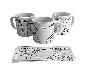 Caneca Cerâmica Personalizada Flork - A Gente Briga Mais a Gente Se Ama