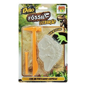 Dino Fossil Escavação Brilha No Escuro - Dm Toys