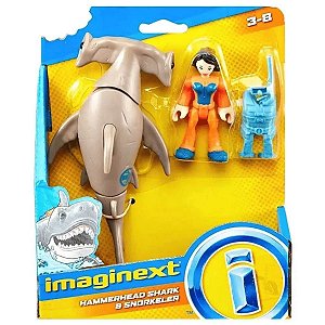 Figura Imaginext Tubarão Martelo e Mergulhador - Mattel