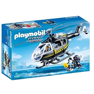 Playmobil Unidade Tatica Com Helicoptero City Action  9363