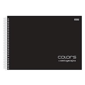 Caderno Cartografia Espiral Colors Preto 60 Folhas - São Domingos