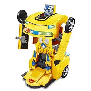 Carro Robô Warriors Bate E Volta Amarelo - Zoop Toys